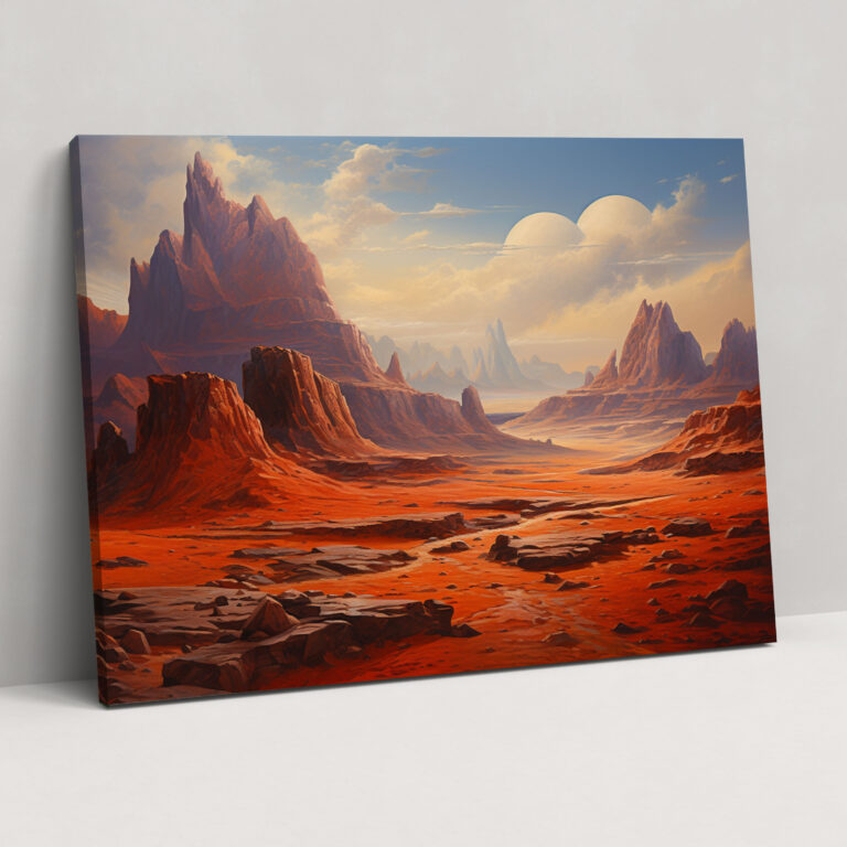 Majestic Mars Landscape Canvas Print - Earth, Mars, Majestic Mars Landscape, Canvas Wall Art