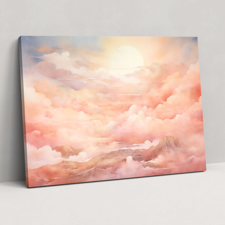 Mars Wall Decoration - Dreamy Watercolor Painting Canvas Print - Earth, Canvas Print, Home Decoration, Dreamy Depiction