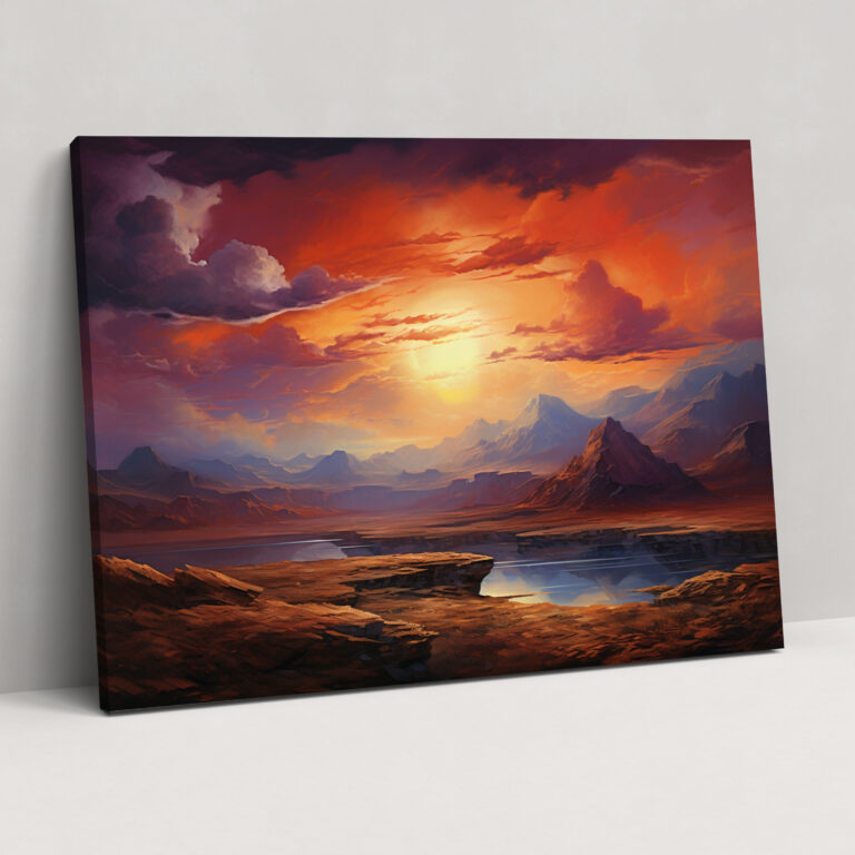 Mars Canvas Print - Majestic Sunset Landscape Wall Art - Earth, Majestic Landscape, Home Decoration, Canvas Wall Art