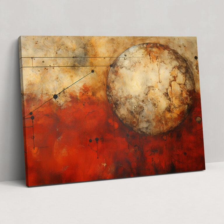 Mars Wall Art - Eclectic Mixed Media Canvas Print - Earth, Mars, Wall Decoration, Canvas Wall Art