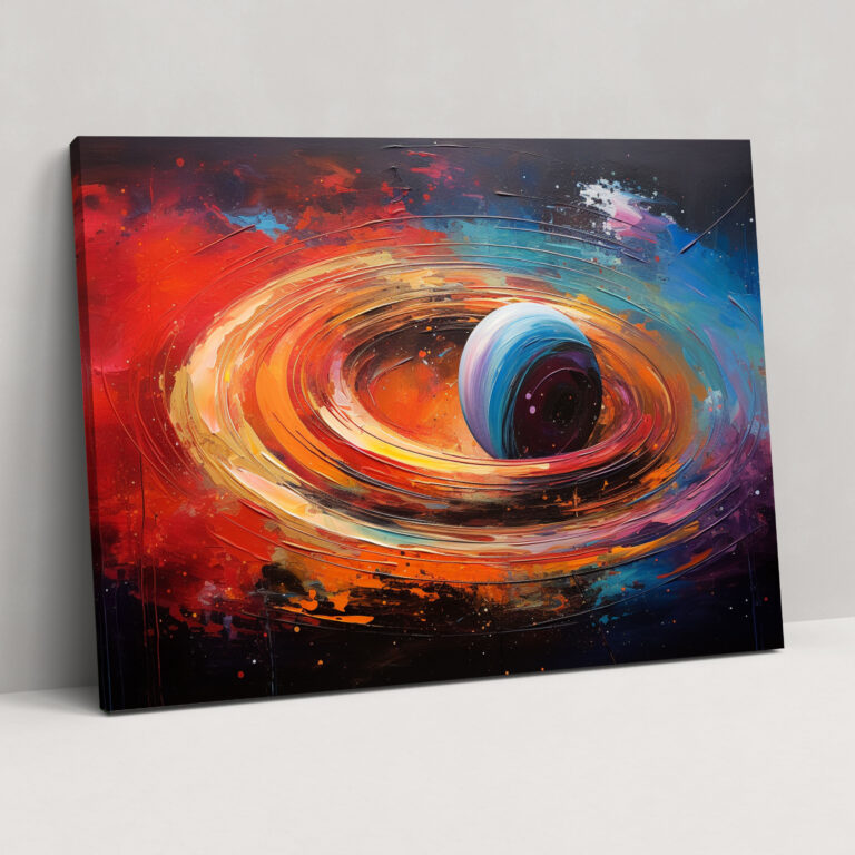 Saturn Abstract Canvas Print - Earth, Wall Art, Canvas Print, Cosmic Beauty