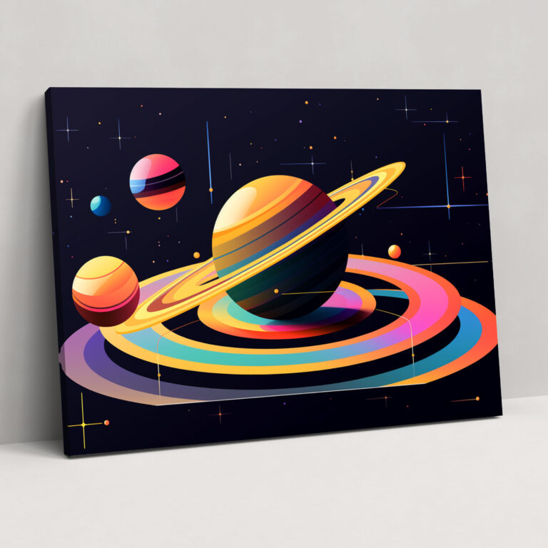 Pop Art Saturn Wall Art - Earth, Canvas Wall Art, Saturn, Canvas Print