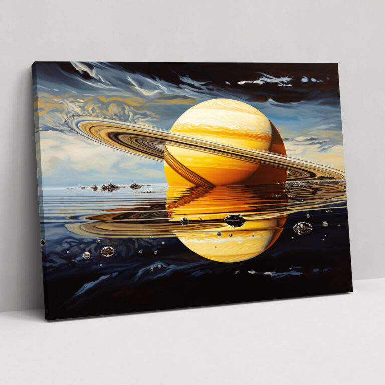 Saturn Wall Decoration - Earth, Canvas Print, Wonderful Decor, Brushwork