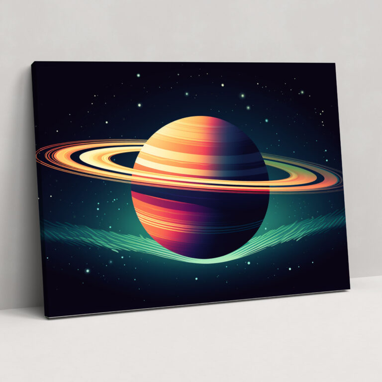 Saturn Retro Canvas Print - Earth, Character And Charm, Retro-Inspired Poster, Infuse Surroundings