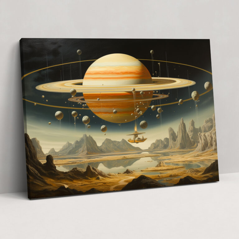 Surreal Saturn Canvas Print - Earth, Canvas Print, Wall Decoration, Explore Imagination