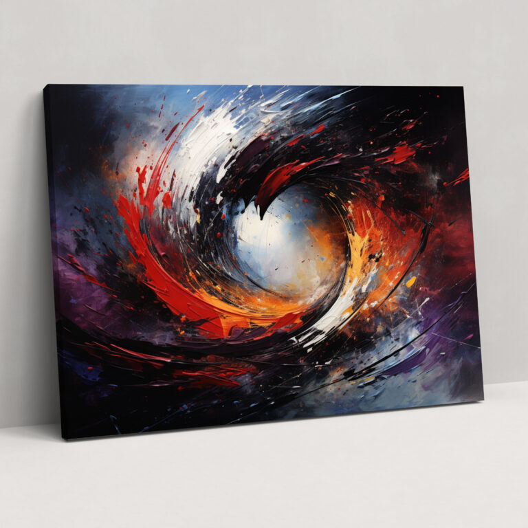 Cosmic Chaos Black Hole Canvas Print - Earth, Abstract Expressionist Artwork, Black Hole, Wall Art