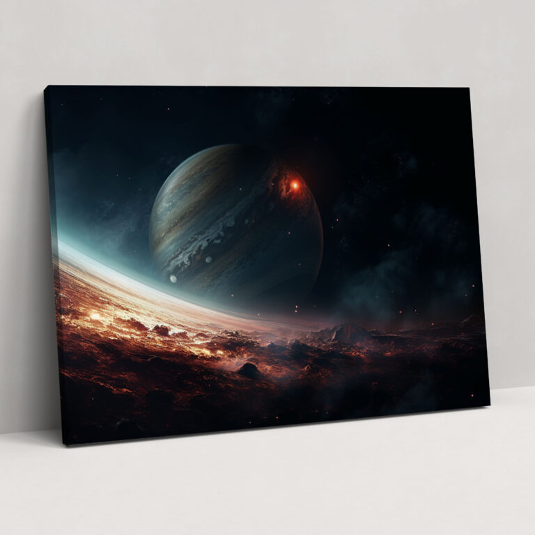 Planets Realistic Canvas Print - Earth, Digital Painting, Intricate Details, Canvas Print