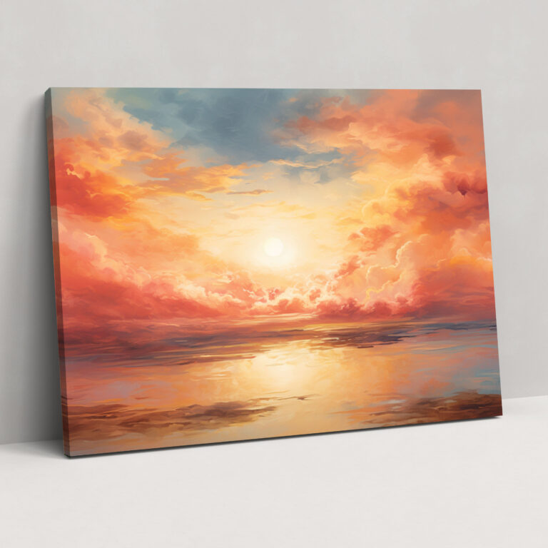 Dreamy Planet Canvas Print - Earth, Impressionist Painting, Planets, Warm Color Palette