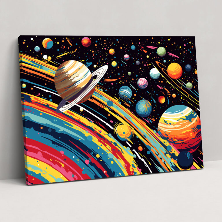 Pop Art Planets Canvas Print - Earth, Canvas Wall Art, Canvas, Bold Depiction