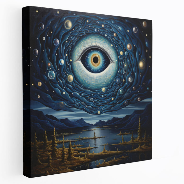 Evil Eye Bead Canvas Print - Evil Eye Bead, Surreal Painting, Canvas Print, Ethereal Touch