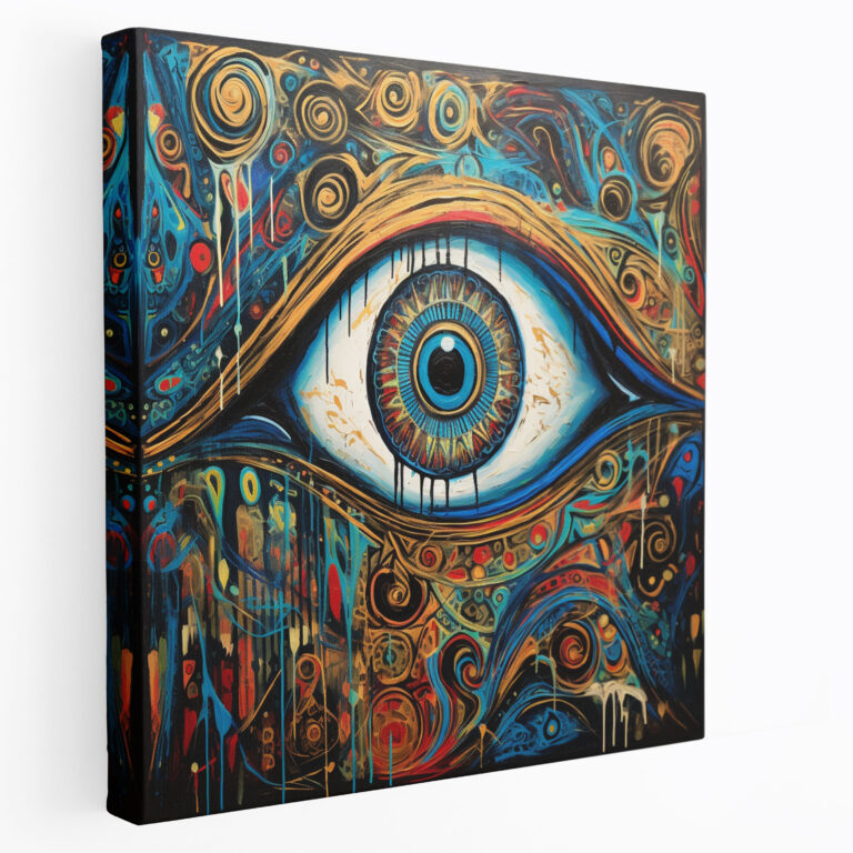 Evil Eye Bead Canvas Print - Evil Eye Bead, Evil Eye Bead, Home Decoration, Wall Art