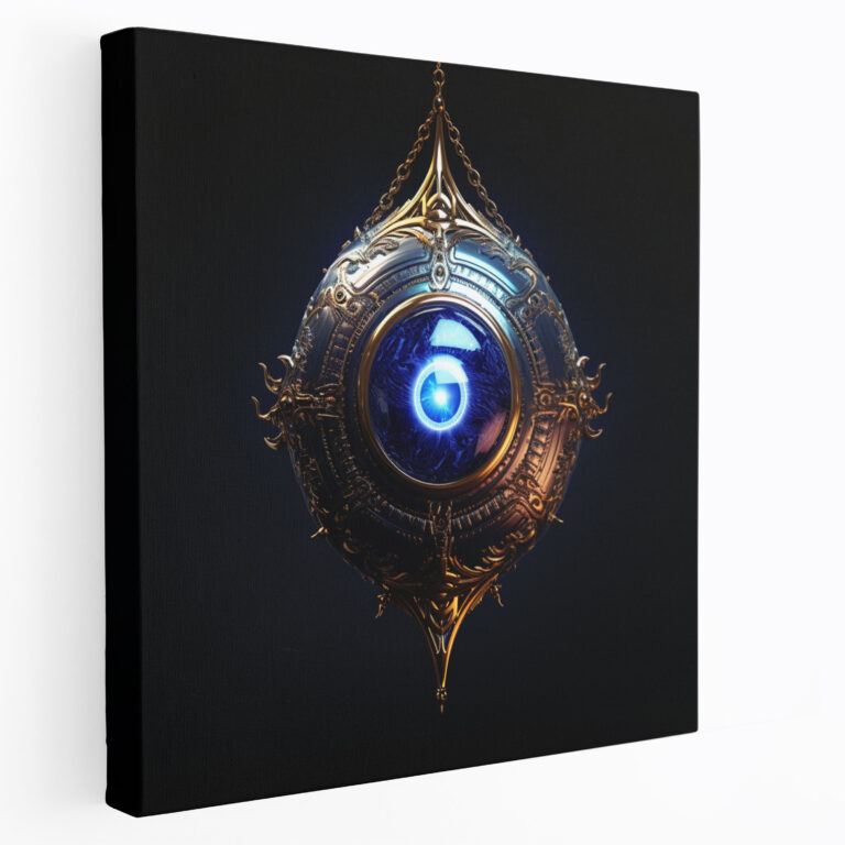 Evil Eye Bead Canvas Print - Evil Eye Bead, Digital Artwork, Canvas Print, Intricate Details