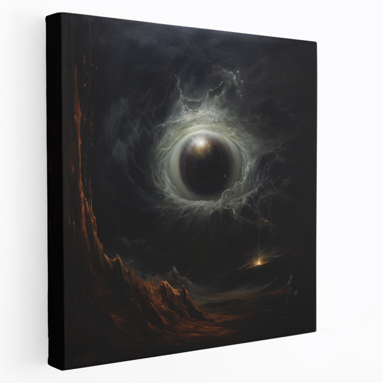 Evil Eye Bead Canvas Print - Evil Eye Bead, Dark Atmosphere, Captivating, Canvas Wall Art