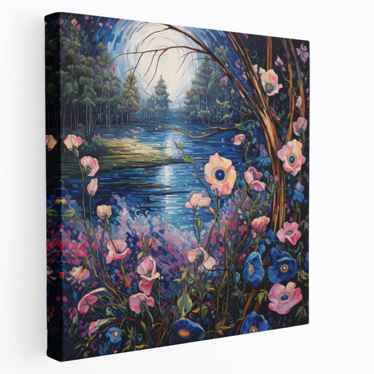 Evil Eye Bead Canvas Print - Evil Eye Bead, Canvas Print, Soft Brushstrokes, Serene Landscape