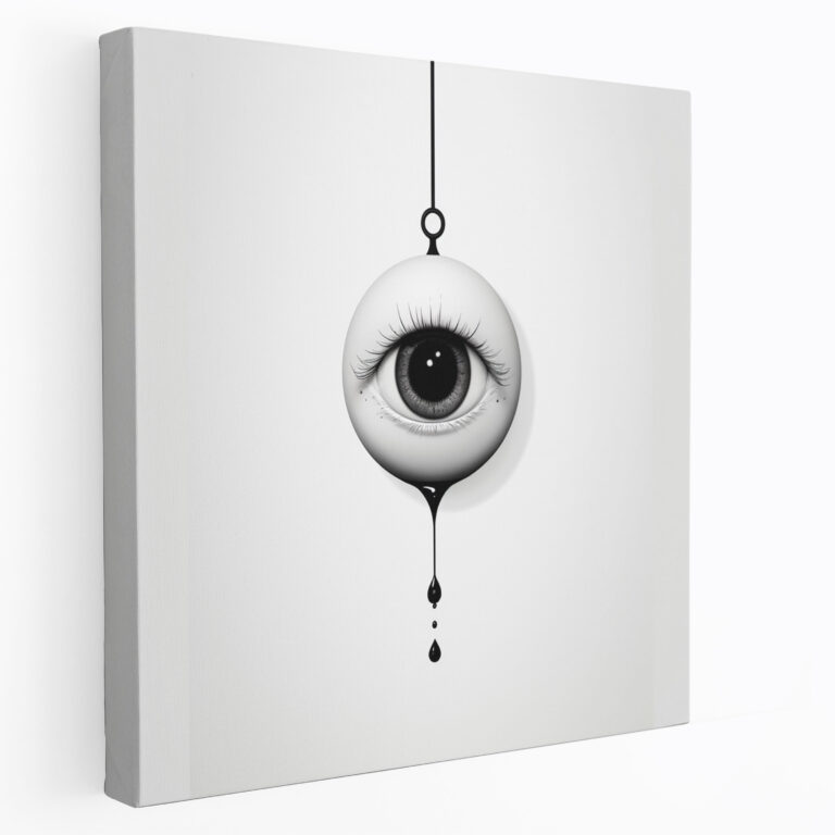 Minimalist Evil Eye Bead Canvas Print - Evil Eye Bead, Home Decoration, Canvas, Wall Art