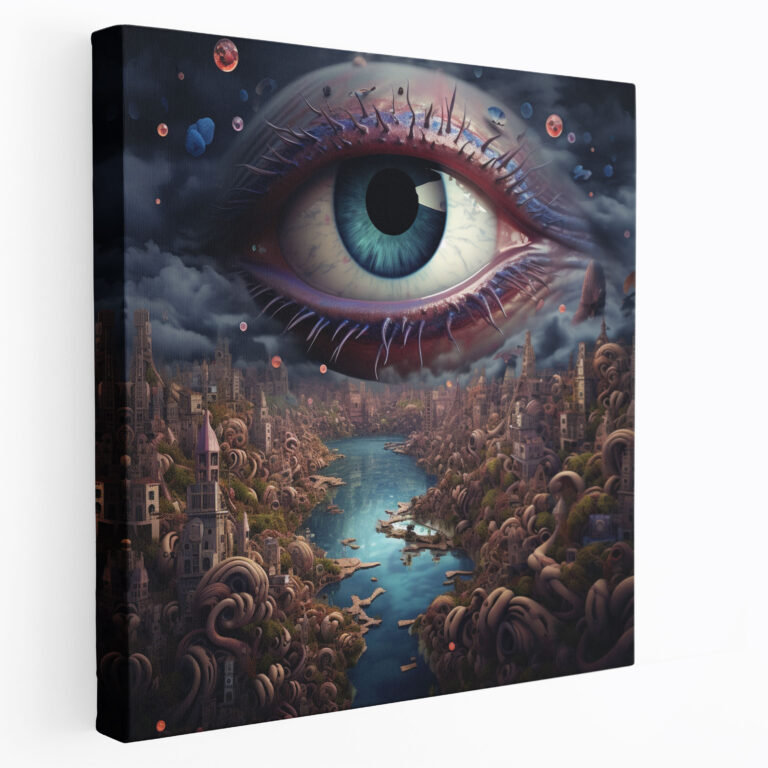 Surreal Evil Eye Bead Canvas Print - Evil Eye Bead, Home Decoration, Wall Art, Canvas Print