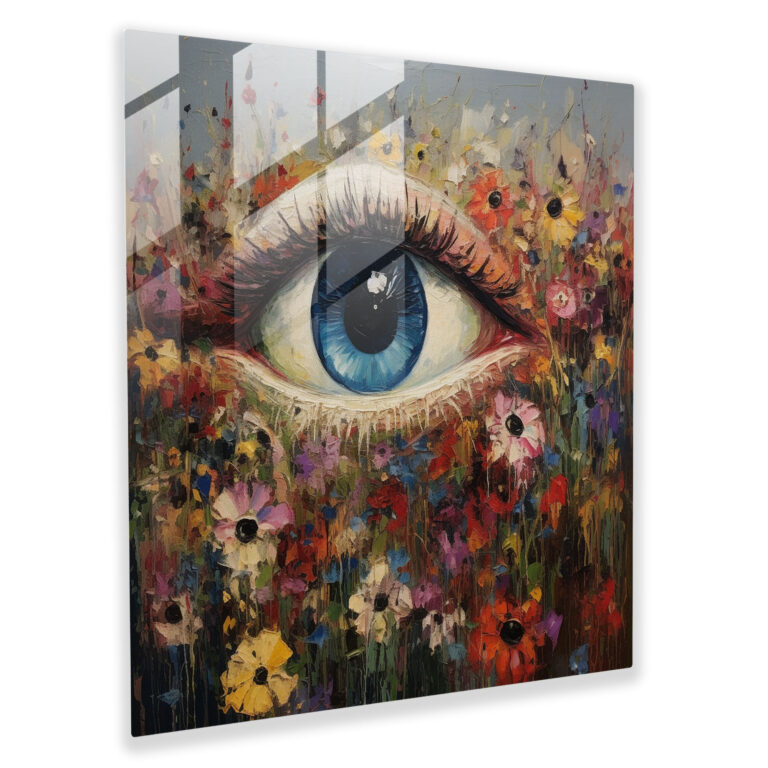 Alluring Evil Eye Bead Glass Print - Evil Eye Bead, Glass Wall Art, Home Decoration, Wall Decoration