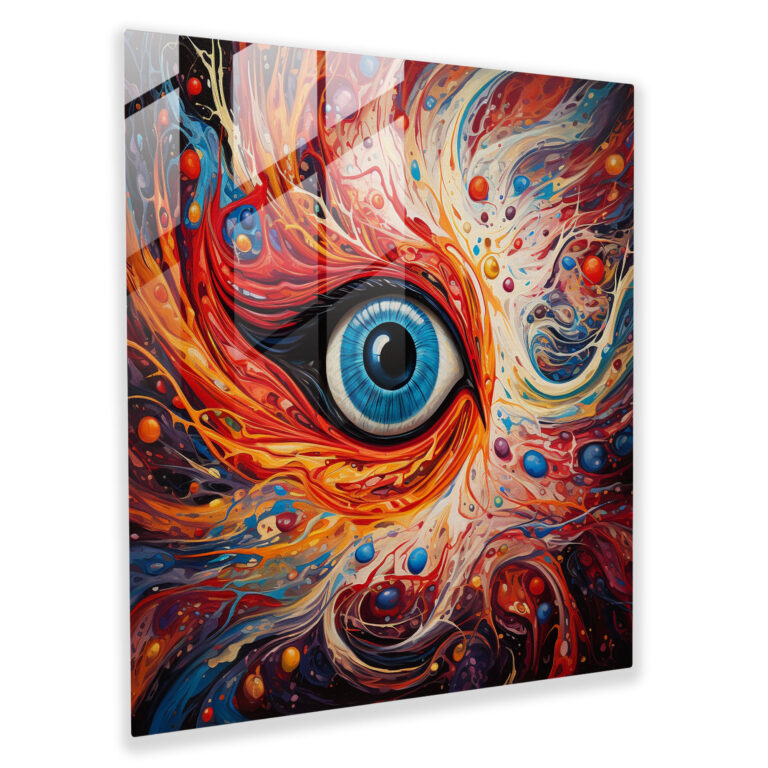 Evil Eye Bead Glass Print - Evil Eye Bead, Evil Eye Bead, Glass Wall Art, Modern Art