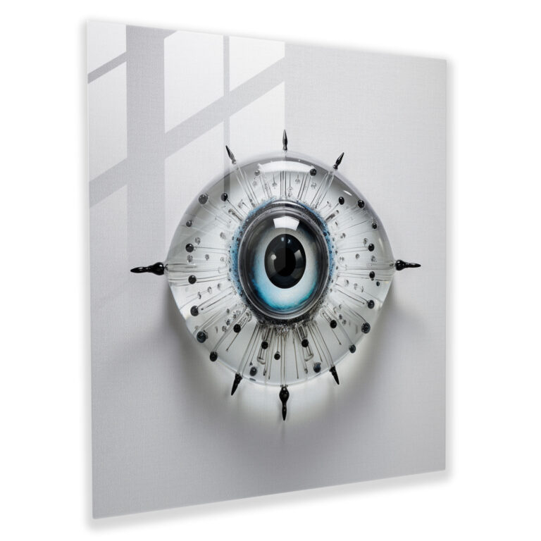 Bold Evil Eye Bead Glass Print - Evil Eye Bead, Home Decoration, Modern Art, Glass Print