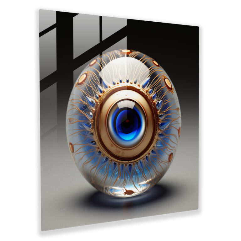 Timeless Twist Evil Eye Bead Glass Print - Evil Eye Bead, Timeless Design, Contemporary Twist, Modern
