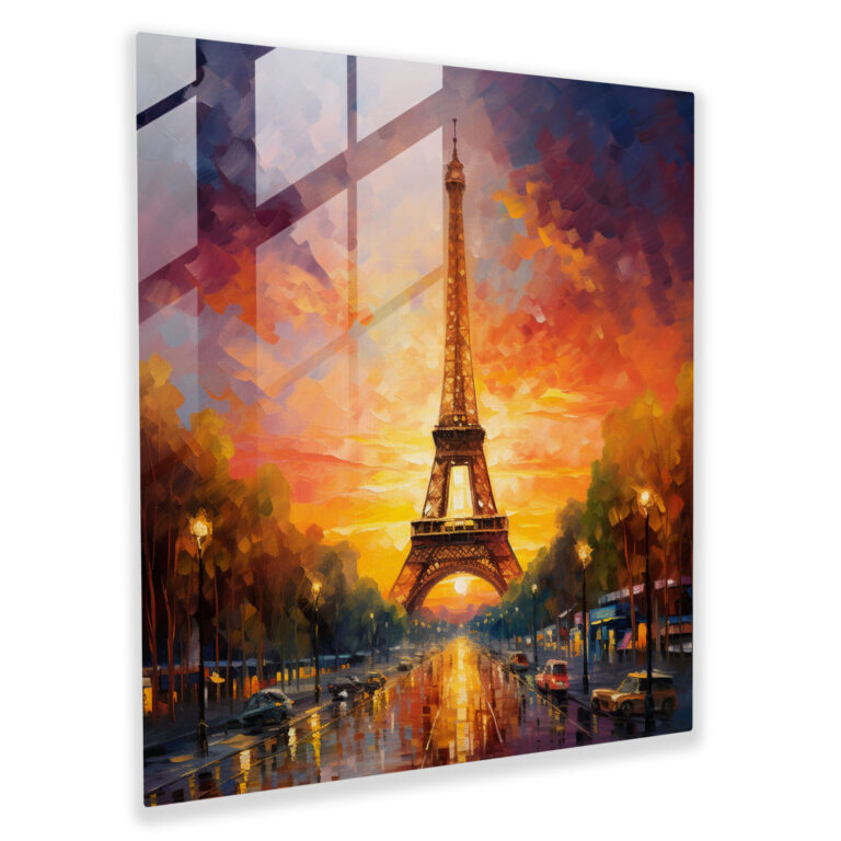 Magnificent Impressionist Eiffel Tower Glass Print