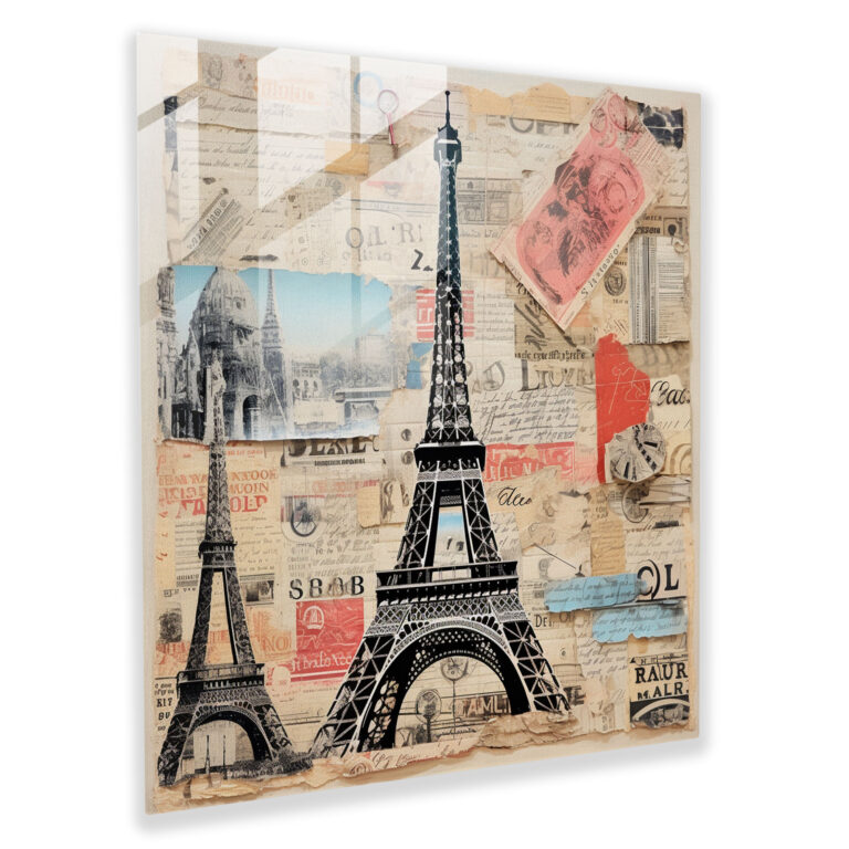 Enchanting Whimsical Eiffel Tower Glass Print