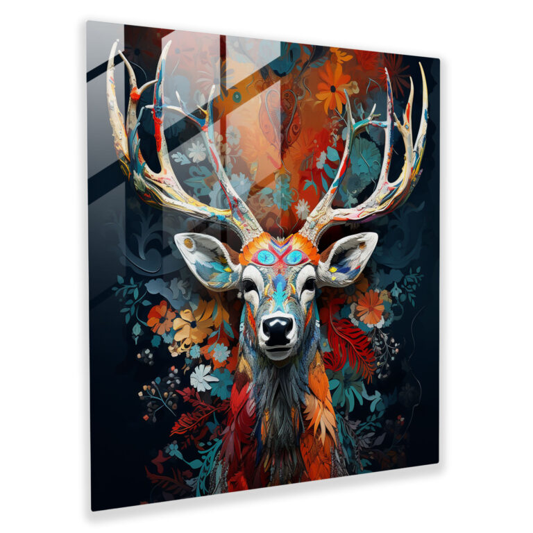 Antlers Of Majesty Glass Print - Elk, Wall Decoration, Home Decoration, Elk's Antlers