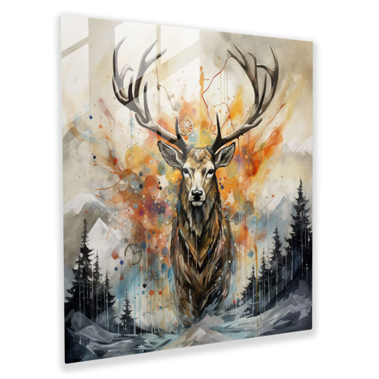 Enchanted Elk Glass Print - Elk, Wonder, Home Decoration, Modern Art