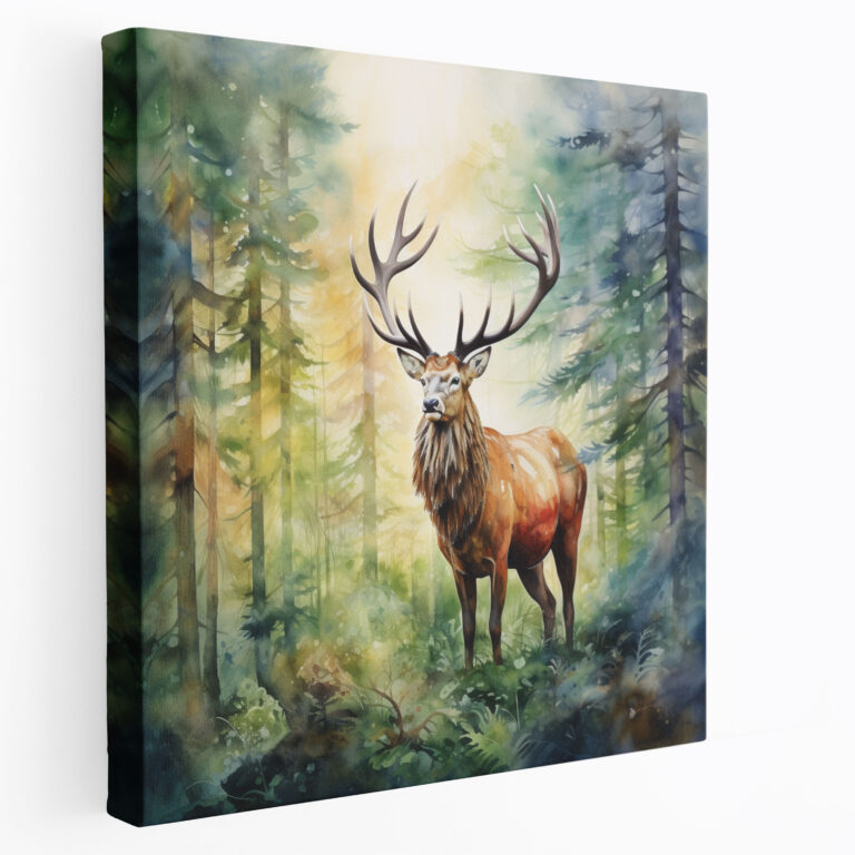 Elk Watercolor Canvas Print - Elk, Elk Canvas Print, Home Decoration, Elk Wall Art