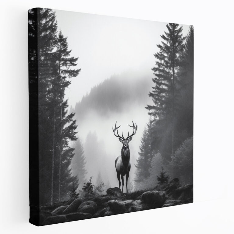 Elk Wall Art - Misty Forest - Elk, Wall Decoration, Canvas, Home Decoration