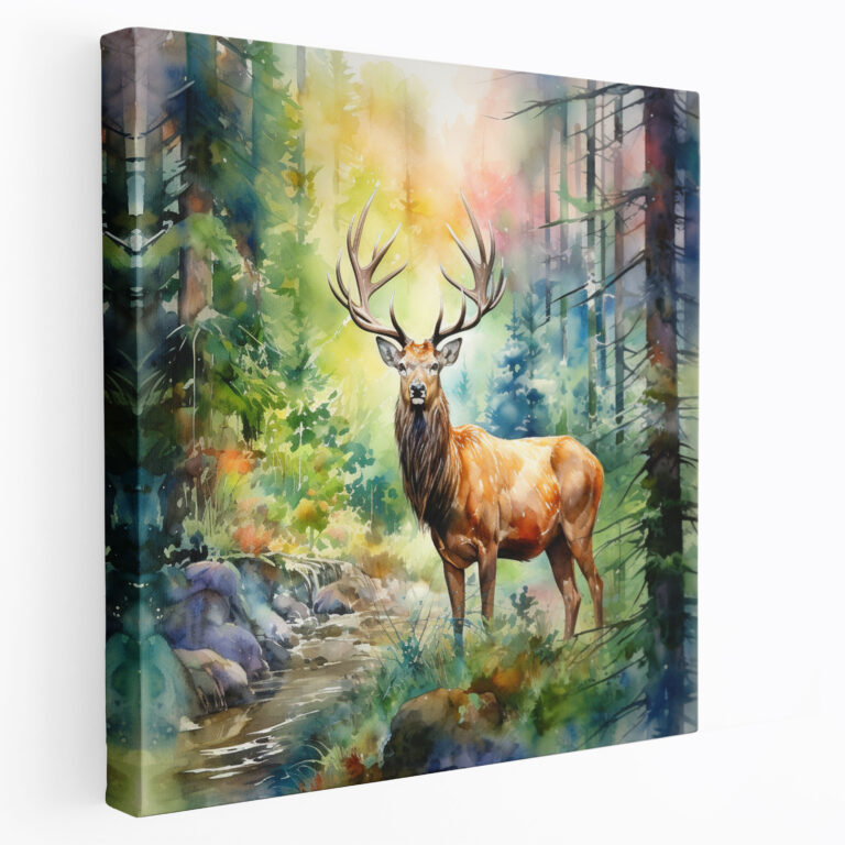 Elk Canvas Print - Vibrant Watercolor Painting - Wall Art - Elk, Elk, Canvas Print, Canvas Wall Art