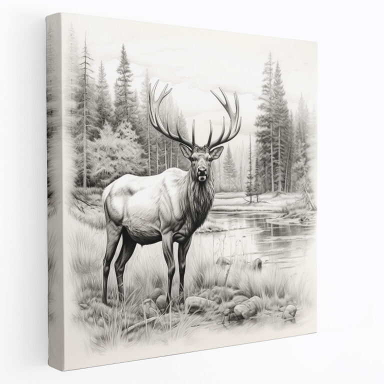 Elk Wall Decoration - Natural Habitat - Elk, Wall Art, Wall Decoration, Natural Habitat