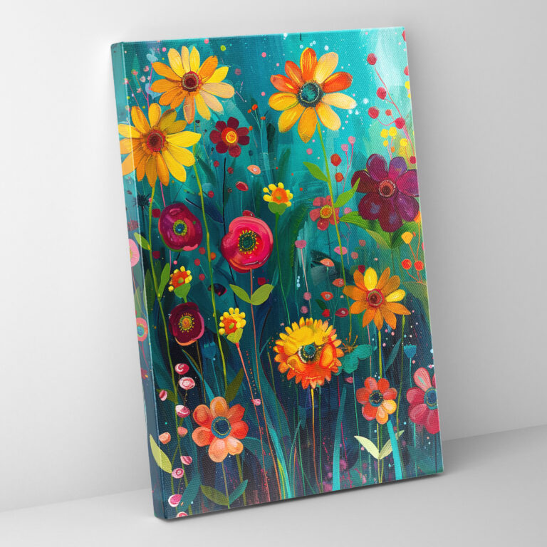 Floral Harmony Wall Art - Expressionism, Canvas Wall Art, Wall Decoration, Canvas