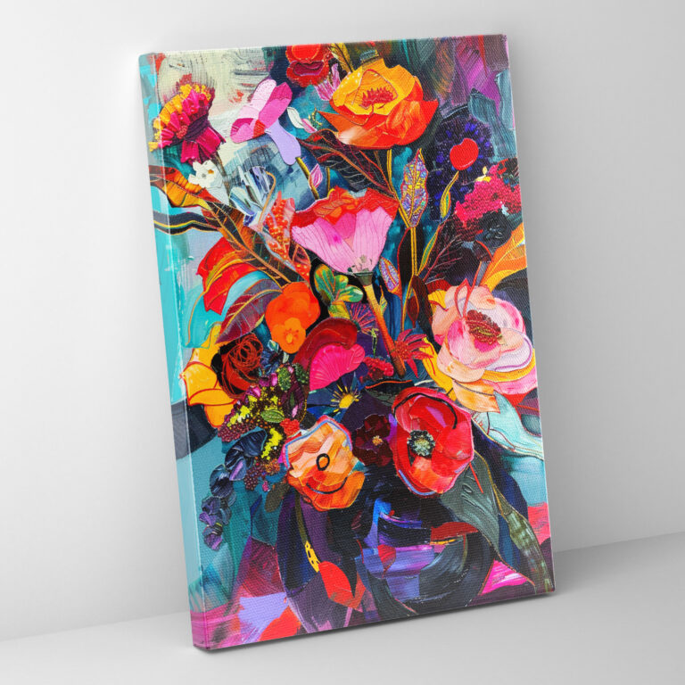 Vibrant Floral Expressionism Wall Art - Expressionism, Wall Art, Canvas, Home Decoration