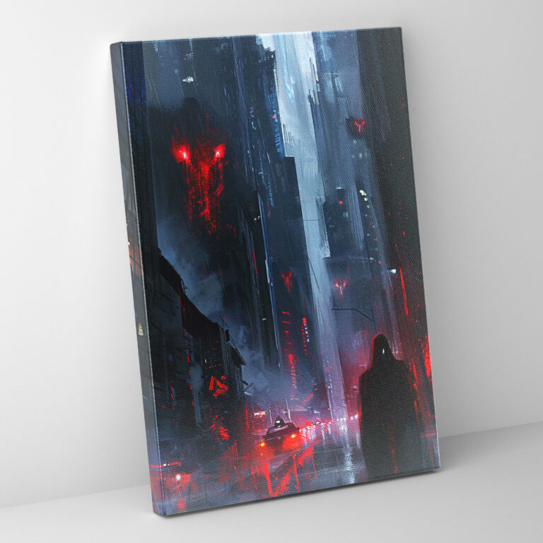 Eerie Cityscape Wall Art - Expressionism, Canvas, Home Decoration, Expressionism Art Style