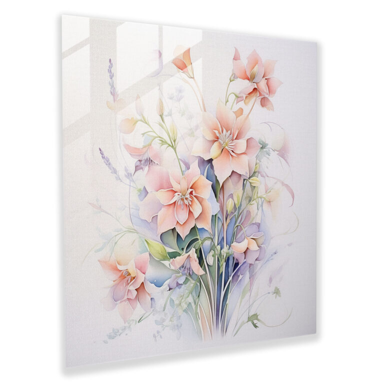 Pastel Blooms Glass Print - For Bathroom, Watercolor Painting, Glass Print, Gentle Brushstrokes