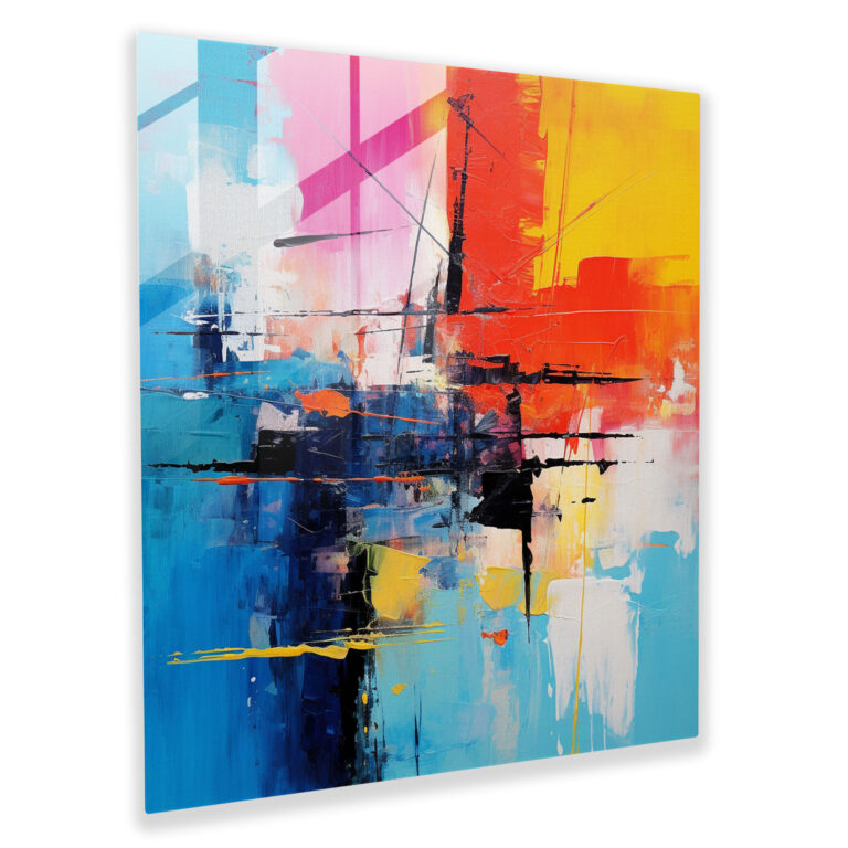 Bathroom Glass Print - Colorful Splash - For Bathroom, Colorful, Modern Art, Contemporary Style