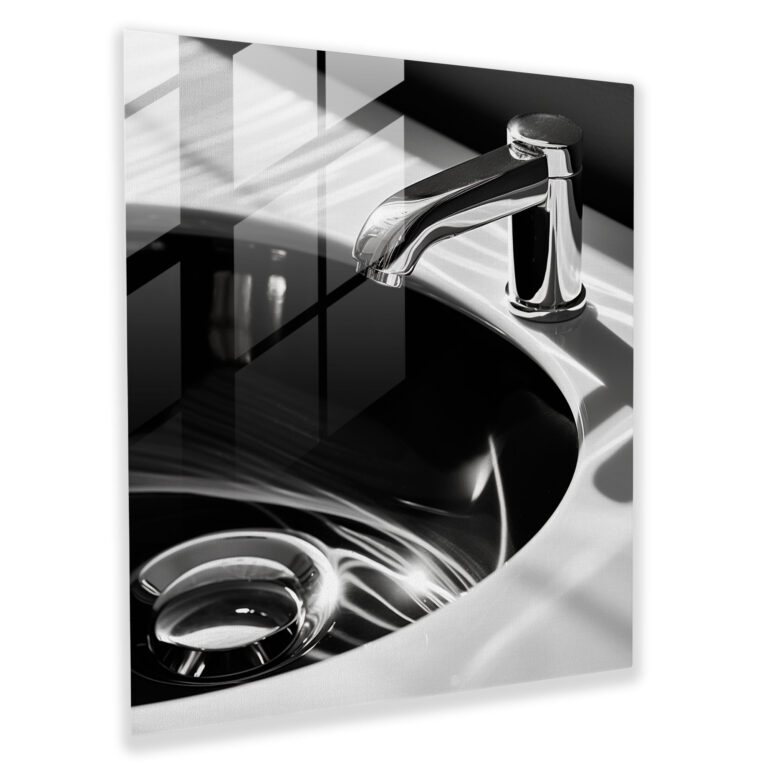 Bathroom Glass Print - Clean And Sleek - For Bathroom, Glass Art, Glass Print, Modern Art