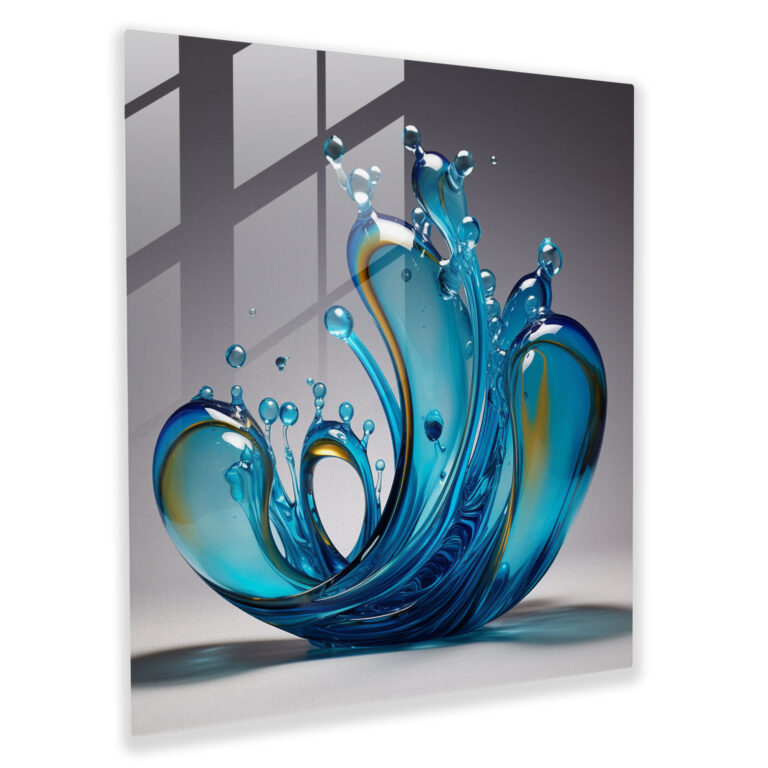 Bathroom Glass Art - Water Droplets - For Bathroom, Wall Decoration, Modern Art, Glass Wall Art