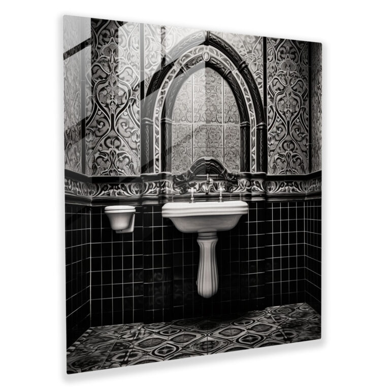 Bathroom Glass Print - Artistic Tiles - For Bathroom, Glass Wall Art, Artistic Tiles, Home Decoration