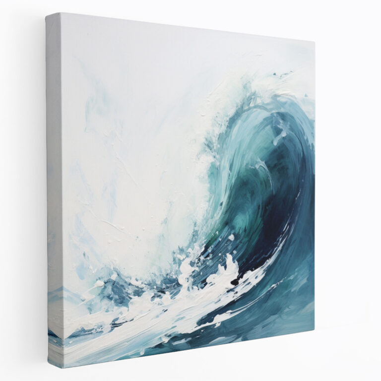 Ocean Wave Canvas Print - For Bathroom, Canvas Wall Decoration, Minimalist Wall Art, Bathroom Canvas