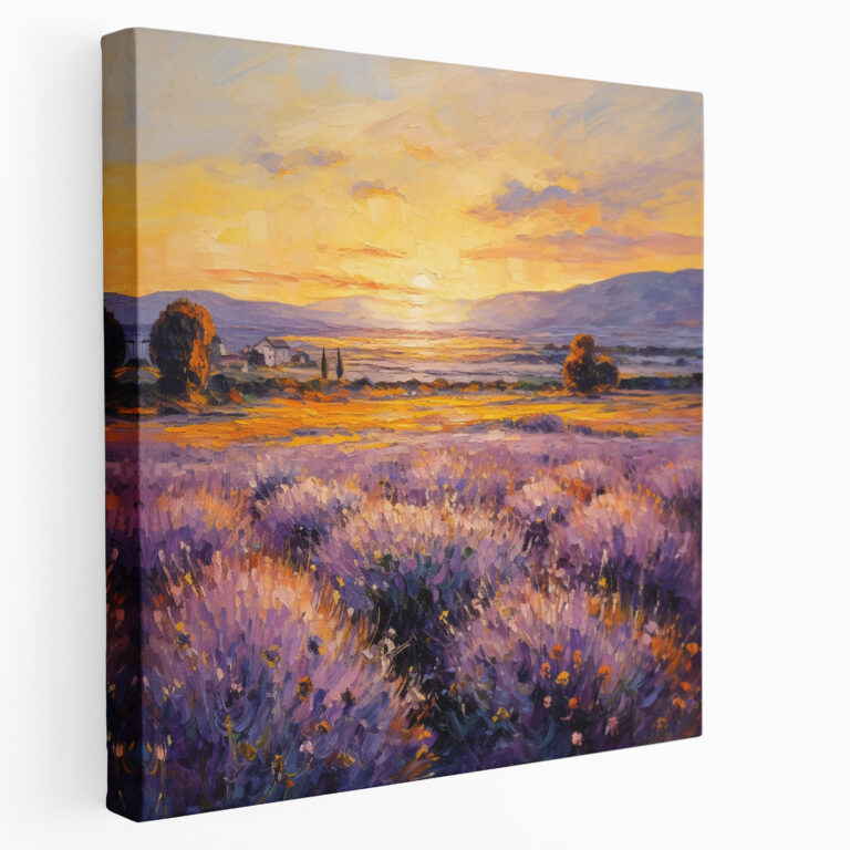 Lavender Sunset Canvas Print - For Bathroom, Lavender Sunset Canvas Print, Nature Home Decoration, Bathroom Wall Decoration