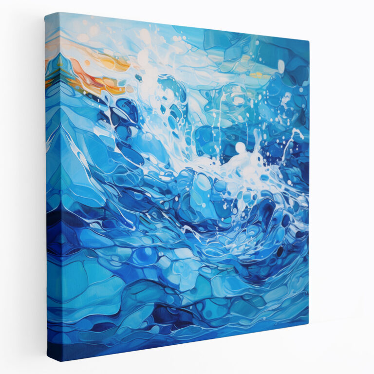 Aquatic Symphony Canvas Print - For Bathroom, Canvas Wall Art, Flowing Water, Wall Decoration