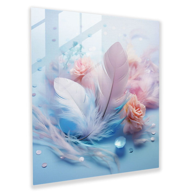 Harmonious Feather Glass Wall Art - Feather, Home Decoration, Nature-Inspired Glass Print, Feather