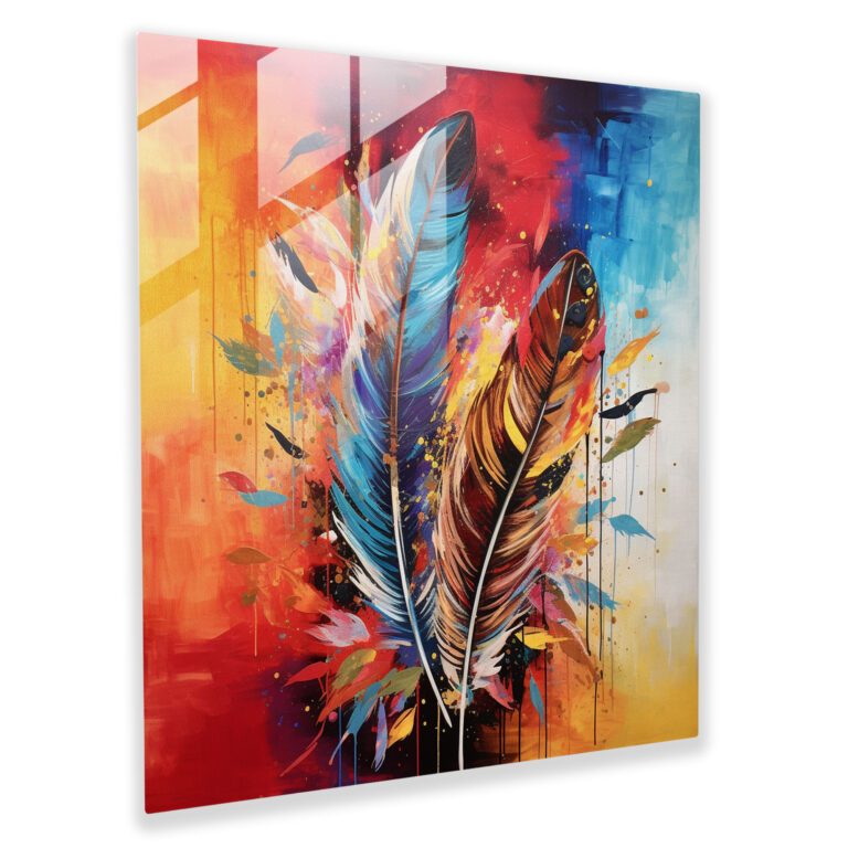 Feather Fusion Glass Print - Feather, Modern Art, Glass Print, Feather