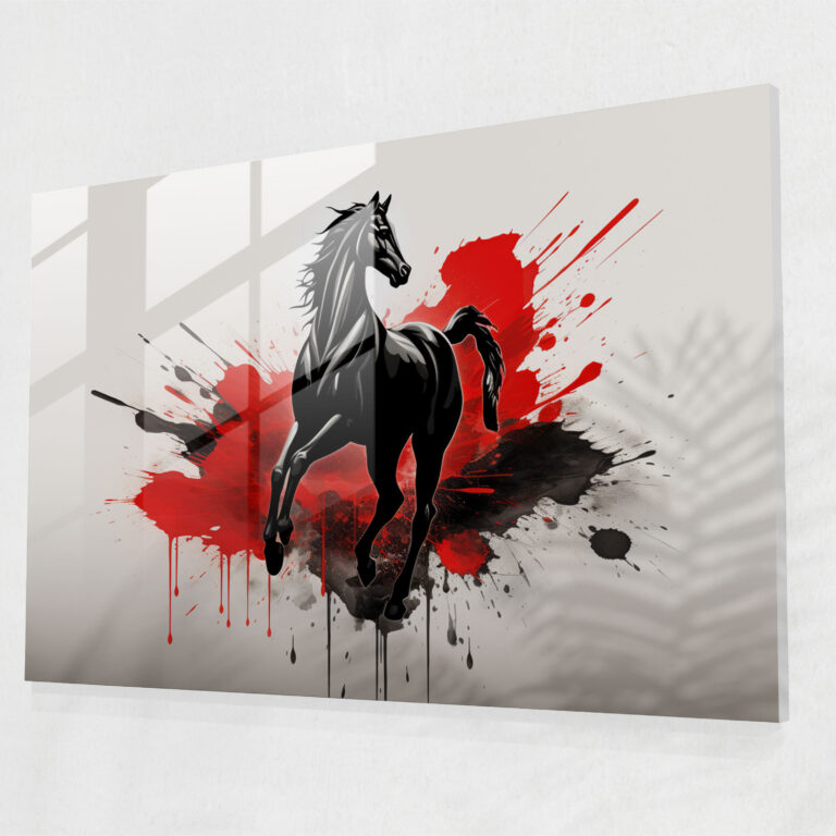 Ferrari Glass Print - Iconic Silhouette - Ferrari, Logo, Vibrant Red, Iconic