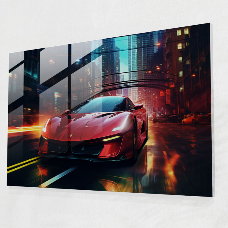 Ferrari Glass Print - Ferrari, Glass Wall Art, Home Decoration, Glass Print