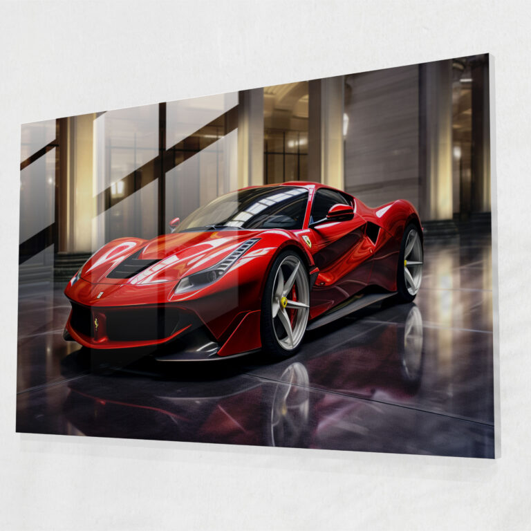 Ferrari Home Decoration - Ferrari, Glass Print, Realistic, Craftsmanship