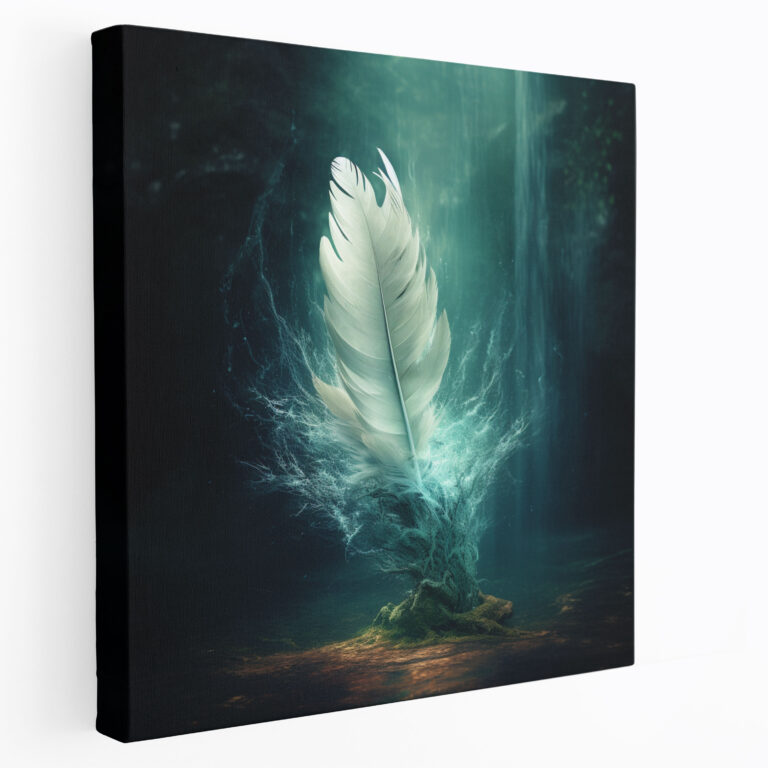 Feather Canvas Print - Surreal Digital Manipulation - Wall Art - Feather, Home Decoration, Canvas Wall Art, Surreal Digital Manipulation