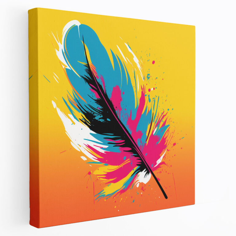 Feather Canvas Print - Pop Art Inspired Design - Wall Art - Feather, Canvas, Feather Canvas Print, Wall Decoration